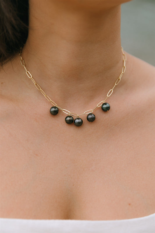 The Pearl Charm Paperclip Chain