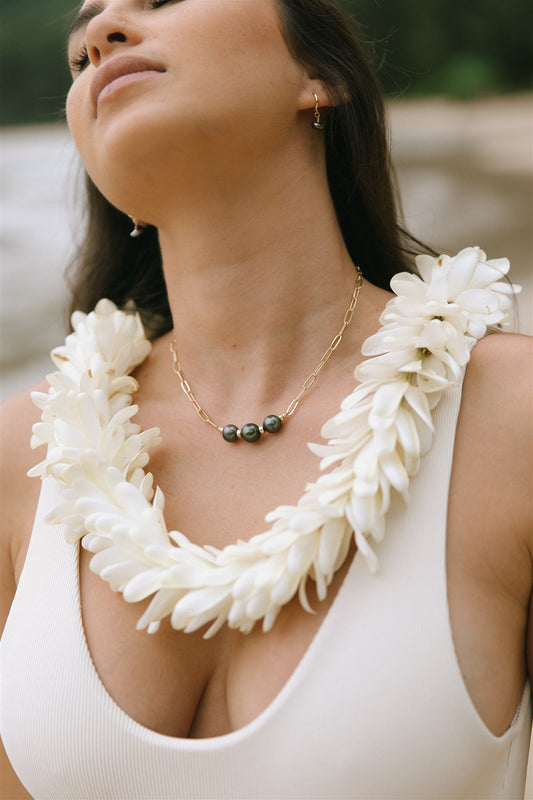 The Triple Pearl Paperclip Chain