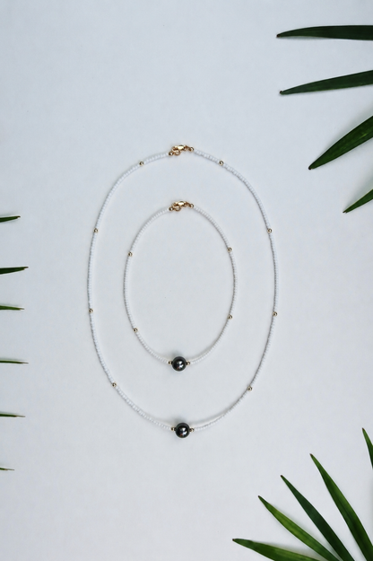 The Mini Beaded Necklace in Coco