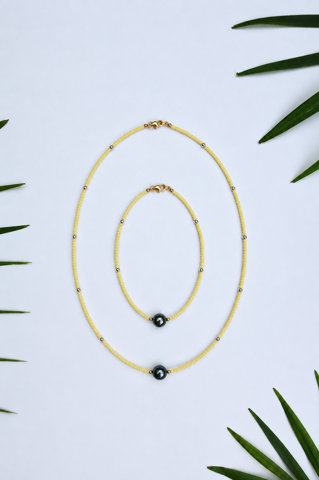 The Mini Beaded Necklace in Butter