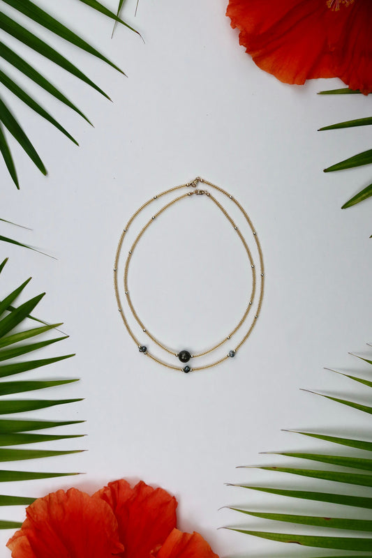 The Mini Beaded Necklace in Honey