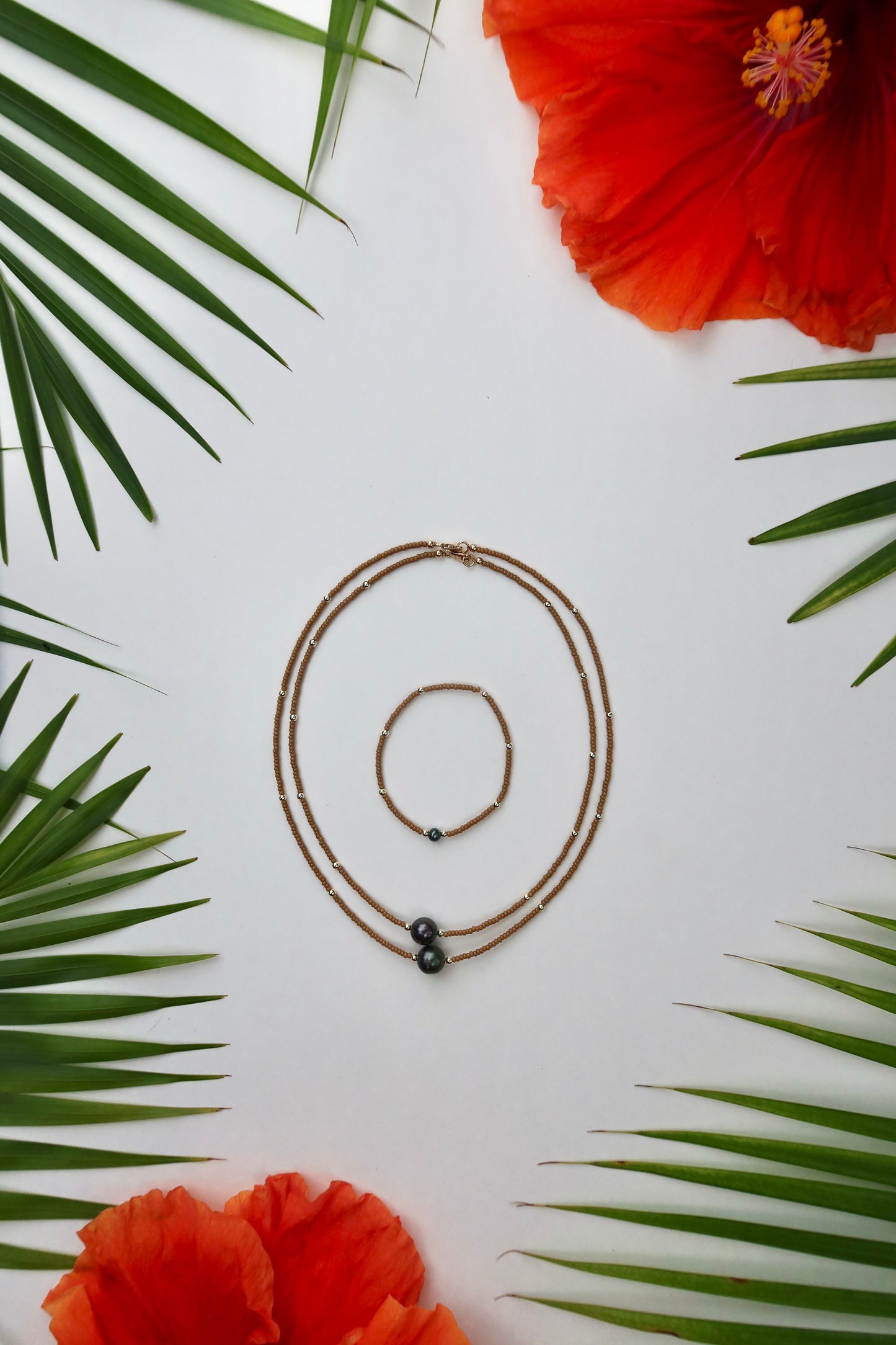 The Mini Beaded Necklace in Nude