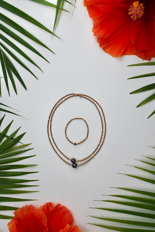 The Mini Beaded Necklace in Nude