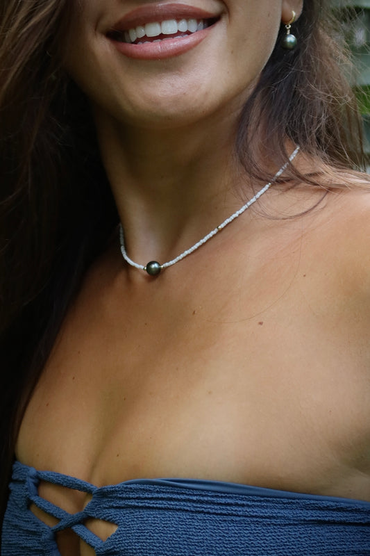 The Mini Beaded Necklace in Coco