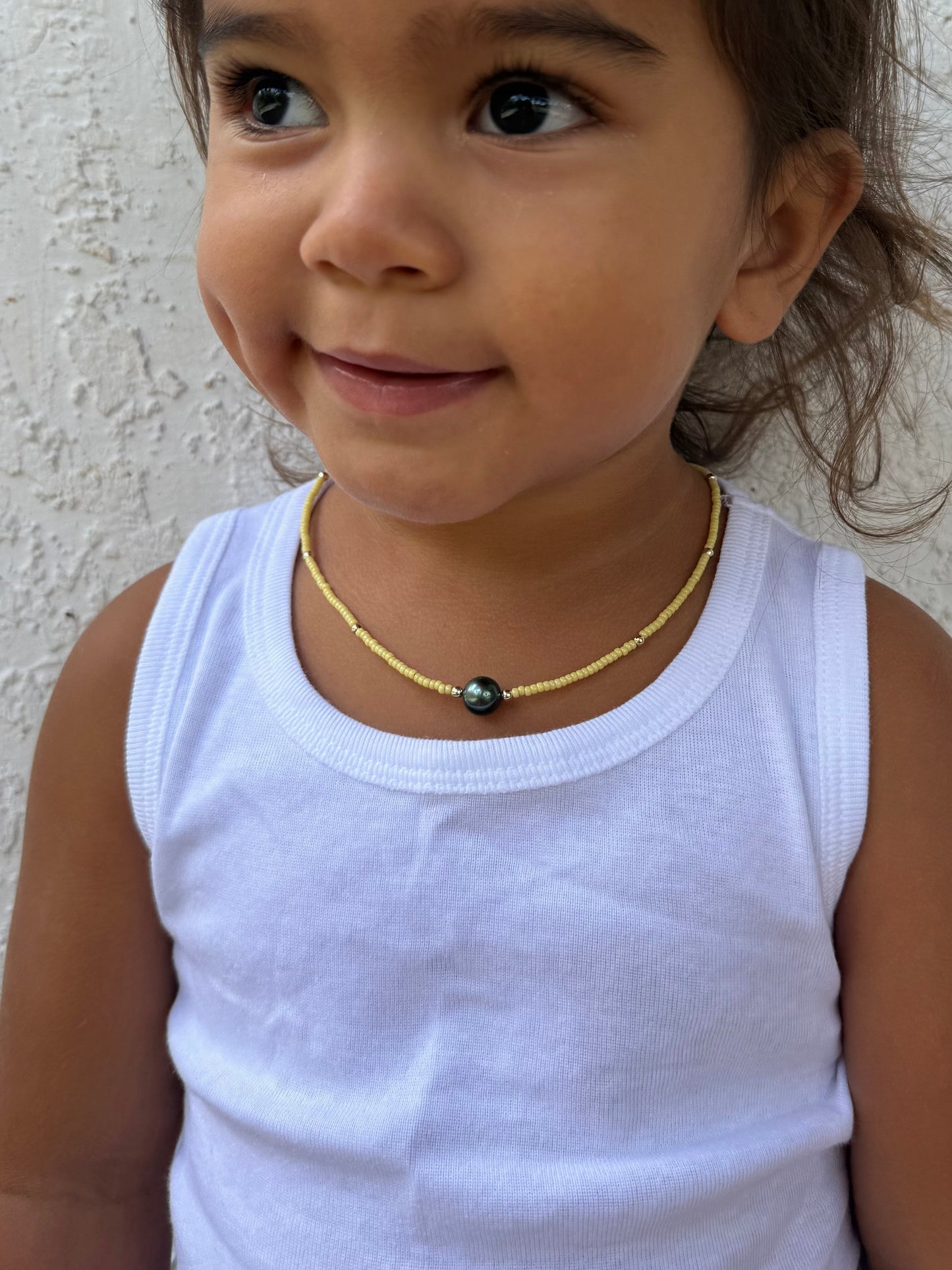 The Mini Beaded Necklace in Butter