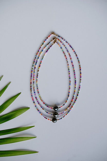 The Mini Beaded Necklace in Kaleido