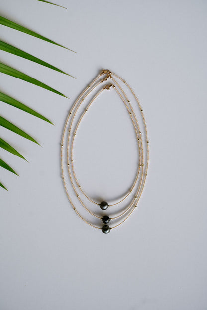 The Mini Beaded Necklace in Opal