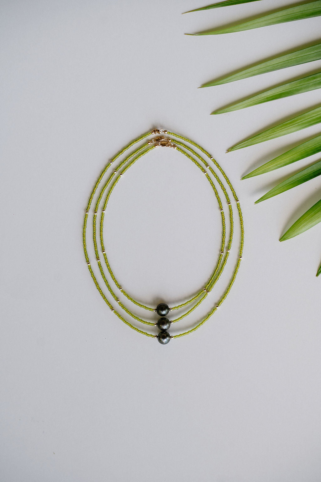 The Mini Beaded Necklace in Citrine