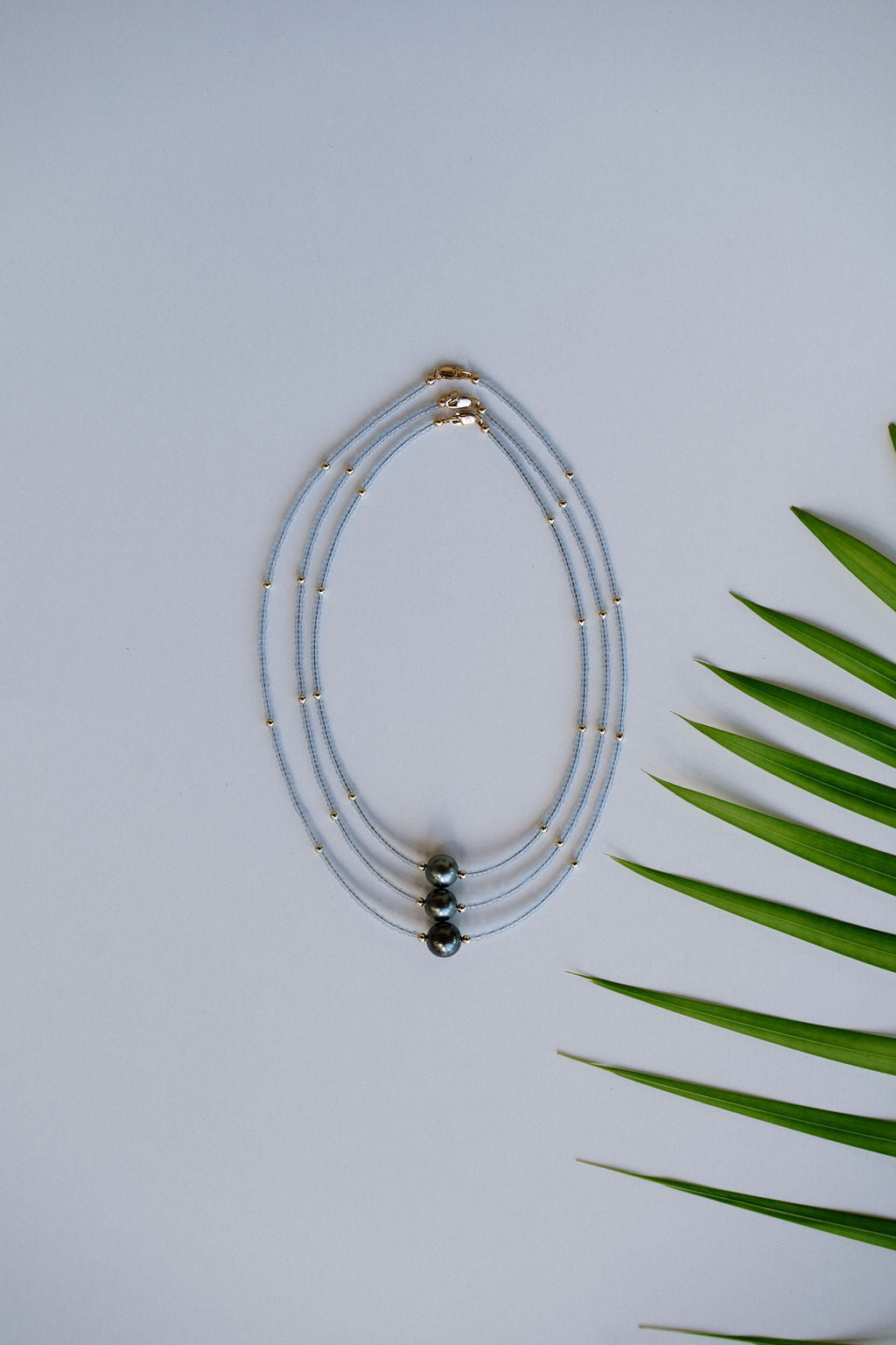 The Mini Beaded Necklace in Periwinkle