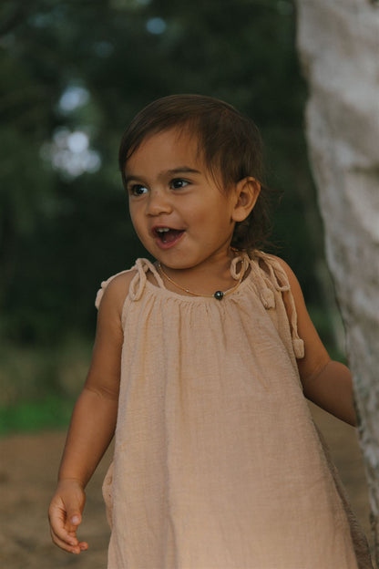 The Mini Beaded Necklace in Peach